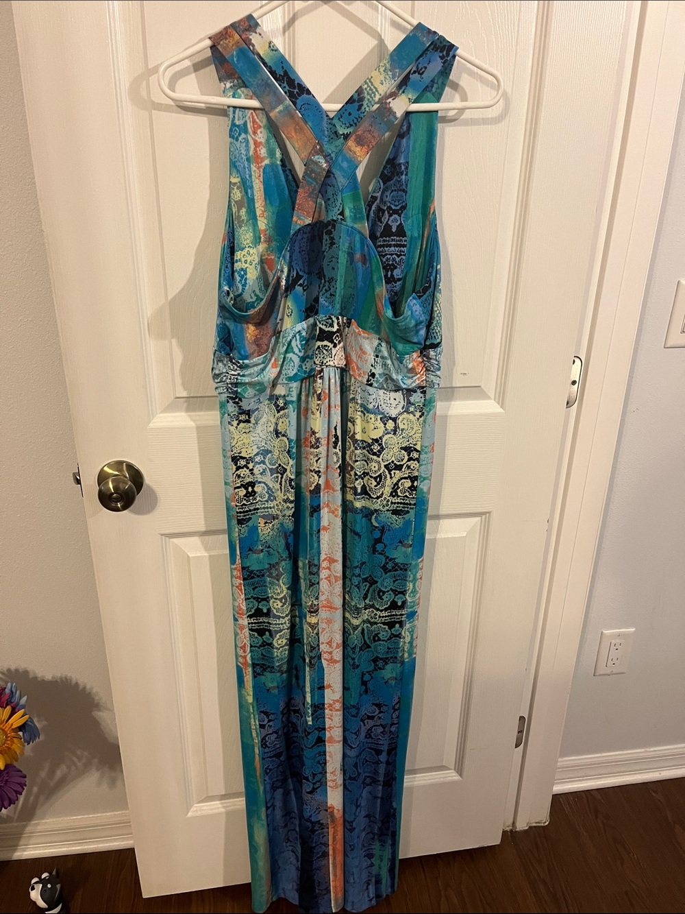 Soma Blue Teal Multicolor Printed Dress - Picture 4 of 4